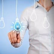 Idea Light Bulb Conceptual Touching on Visual Screen